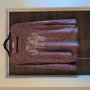 Aeropostale Heather Maroon Lightweight Sweater (XL)